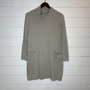 Pure Jill XS Tunic Sweater Beige Soft Touch Cotton Pockets Cowl Neck Top J Jill